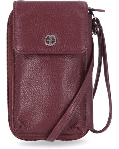Giani Bernini Softy Leather Tech Crossbody Wallet - Purple
