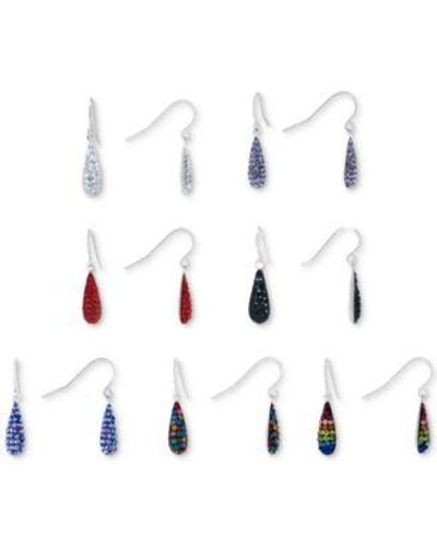 Giani Bernini Crystal Pave Teardrop Earring Collection In Sterling Silver Created For Macys - White