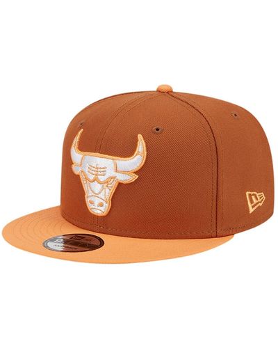 KTZ Brown/orange Chicago Bulls 2-tone Color Pack 9fifty Snapback Hat