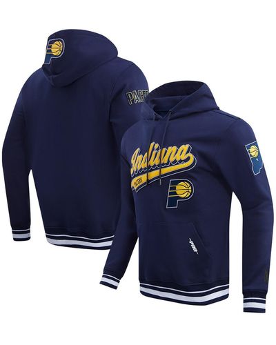 Pro Standard Indiana Pacers Script Tail Pullover Hoodie - Blue