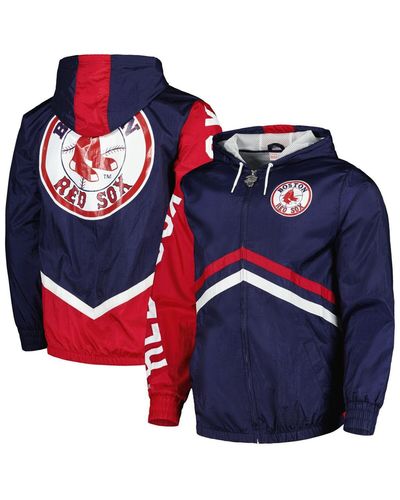 Mitchell & Ness Boston Red Sox Undeniable Full-zip Hoodie Windbreaker Jacket - Blue