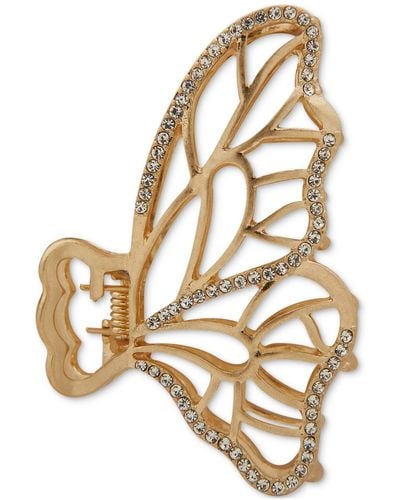 Lonna & Lilly Gold-tone Pave Butterfly Hair Clip - Metallic