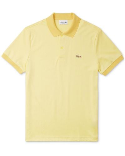 Lacoste Short-sleeve Contrast-trim Polo Shirt - Yellow