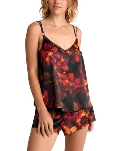 MIDNIGHT BAKERY Dylan Camisole-tap Pajama Set - Red