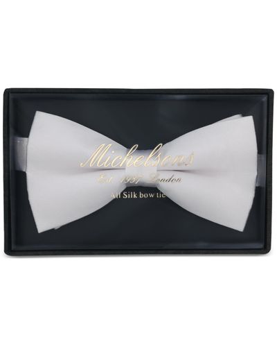 Michelsons Of London Tie, Pre-tied Bowtie - White