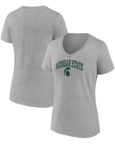 Fanatics Michigan State Spartans Evergreen Campus V-neck T-shirt - Gray