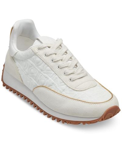 Donna Karan Lanie Lace Up Sneakers - White