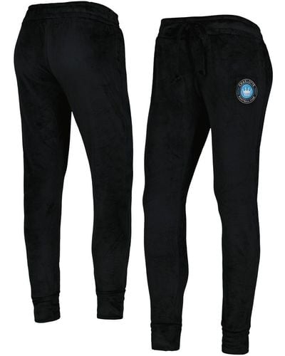 Concepts Sport Charlotte Fc Intermission Velour Cuffed Pants - Black