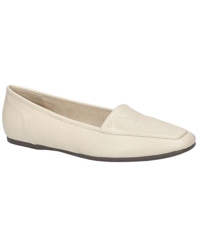 Easy Street Thrill Perf Square Toe Flats - White
