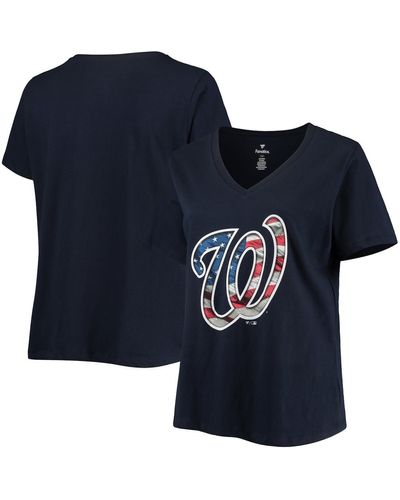 Women's White/Navy Boston Red Sox Plus Size Notch Neck T-Shirt