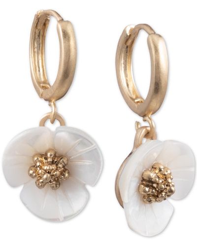 Lonna & Lilly 3d Flower Drop Earrings - White