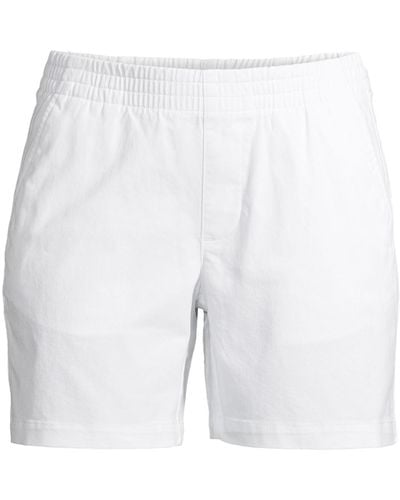 Lands' End Pull On 7" Chino Shorts - White