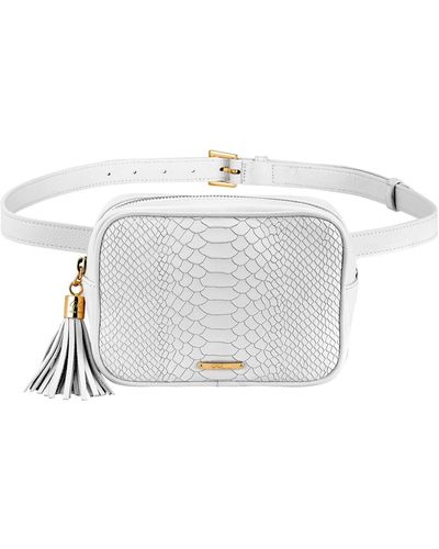 Gigi New York Kylie Leather Belt Bag - White