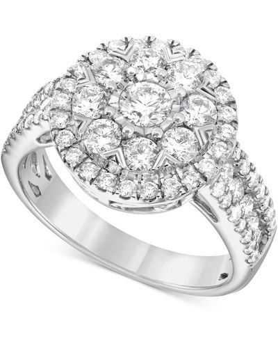 Macy's Diamond Halo Cluster Engagement Ring (1-1/2 Ct. T.w. - Gray