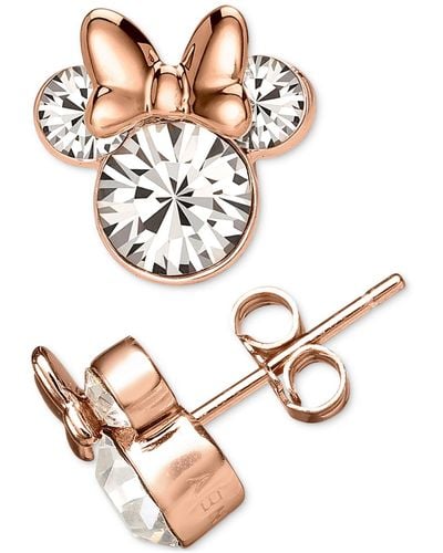 Disney Cubic Zirconia Minnie Mouse Stud Earrings - Metallic