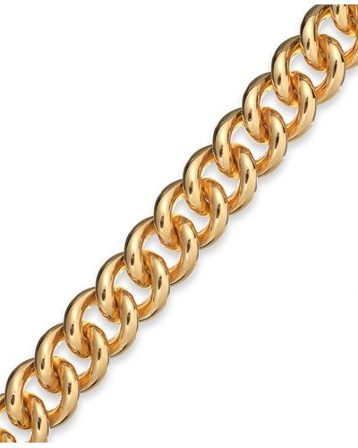 Signature Gold Curb Link Bracelet In 14k Gold Over Resin - Metallic