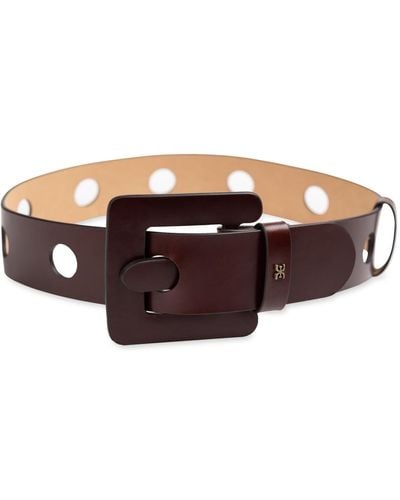 Sam Edelman Perforated Leather Belt - Brown