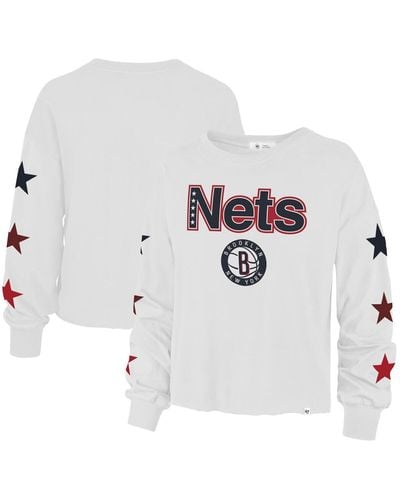 '47 Brooklyn Nets 2021/22 City Edition Call Up Parkway Long Sleeve T-shirt - White