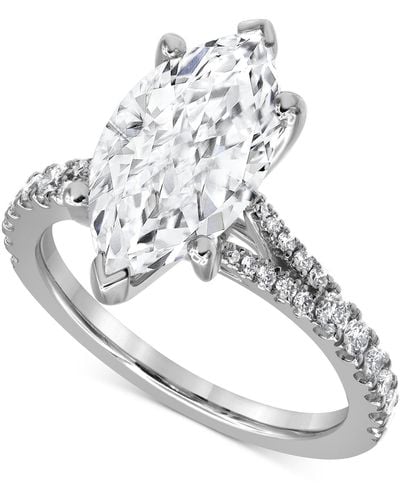 Badgley Mischka Certified Lab Grown Marquise Diamond Split Shank Engagement Ring (3-1/3 Ct. T.w. - White