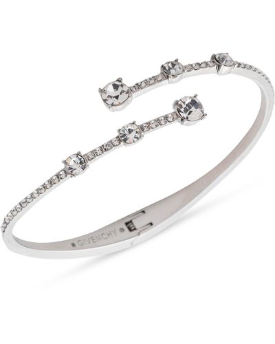Givenchy Crystal Pave Bypass Bangle Bracelet - White