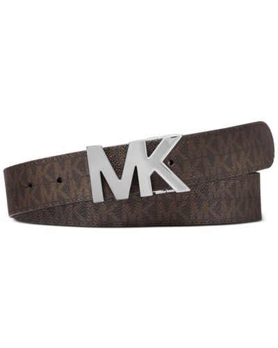 Michael Kors Signature Reversible Logo Buckle Belt - Brown