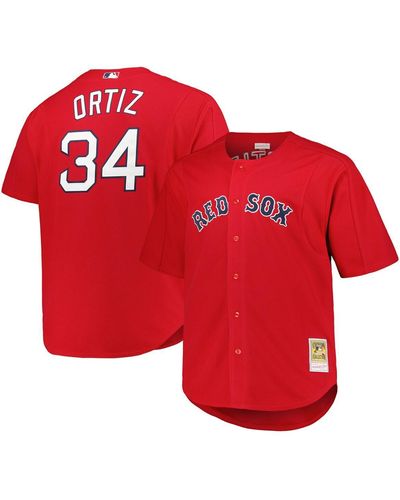 Mitchell & Ness David Ortiz Boston Sox Big And Tall Cooperstown Collection Batting Practice Replica Jersey - Red