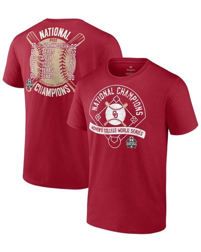 Fanatics Oklahoma Sooners 2022 Ncaa Softball College World Series Champions Slide T-shirt - Red