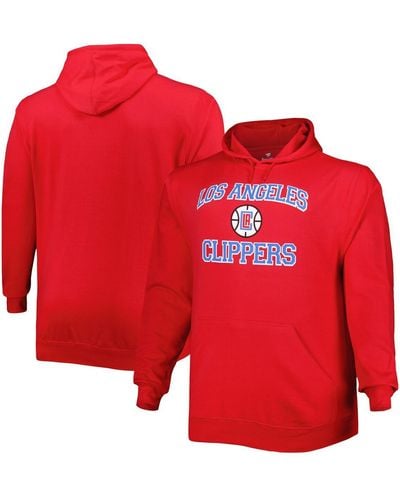 Profile La Clippers Big And Tall Heart & Soul Pullover Hoodie - Red