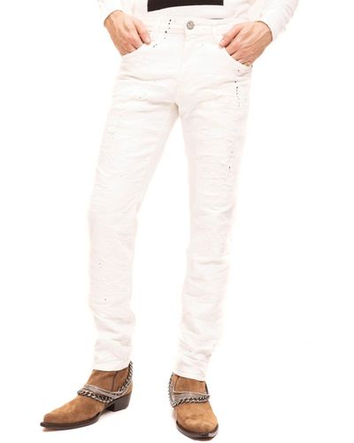 Ron Tomson Modern Painted Denim Jeans - White