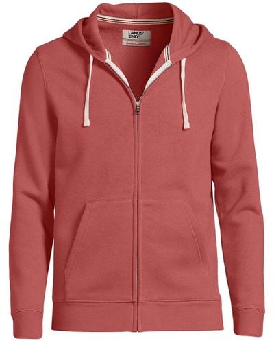 Lands' End Big & Tall Serious Sweats Full Zip Hoodie - Red