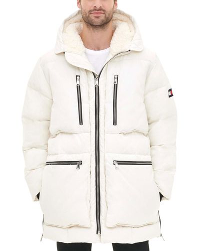Tommy Hilfiger Hooded Heavyweight Parka Jacket - White
