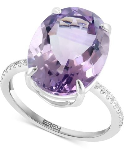 Effy Effy® Amethyst (8-5/8 Ct. T.w.) & White Sapphire (5/8 Ct. T.w.) Ring In Sterling Silver - Gray