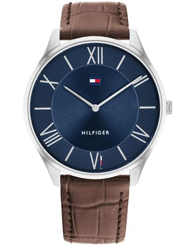 Tommy Hilfiger Quartz Multifunction Leather Strap Watch 43mm - Blue