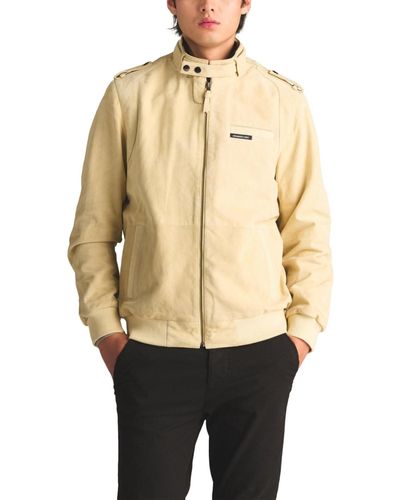 Members Only Soft Suede Leather Iconic Jacket - Natural