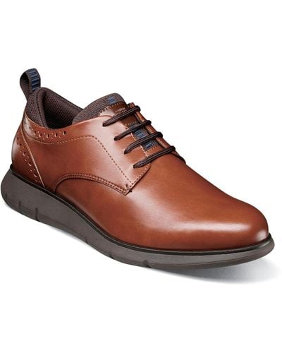 Nunn Bush Stance Plain Toe Oxford Shoes - Brown