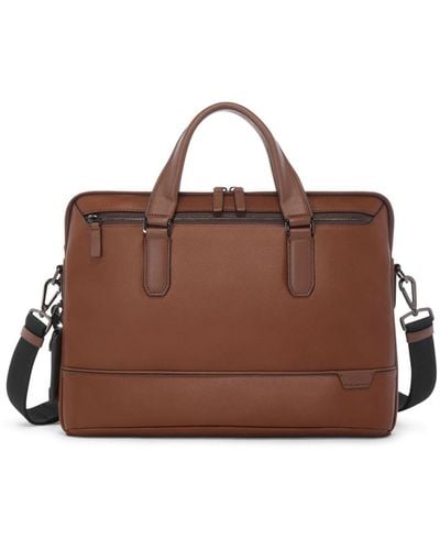 Tumi Harrison Sycamore Slim Brief Leather Bag - Brown