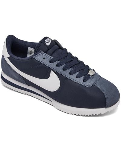 Nike Classic Cortez Nylon Casual Sneakers From Finish Line - Blue