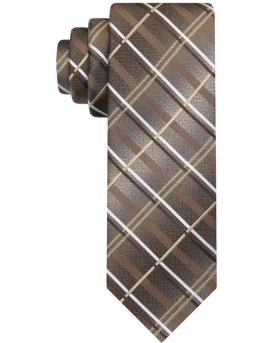 Van Heusen Metallic Grid Tie - Gray