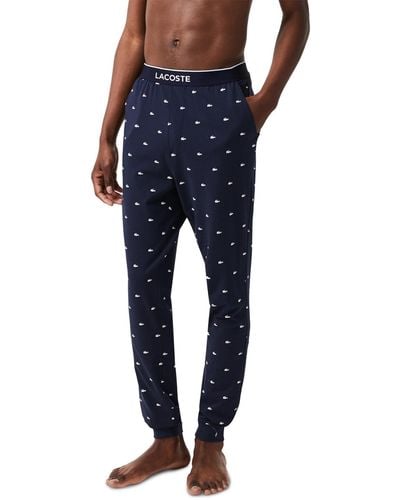 Lacoste Stretch Croc Logo-print Pajama sweatpants - Blue