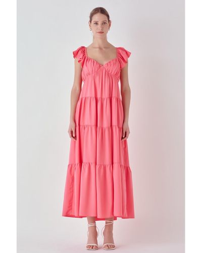 Endless Rose Back Bow Tie Maxi Dress - Pink