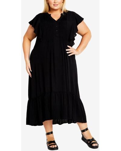 Avenue Plus Size Bellini Maxi Dress - Black