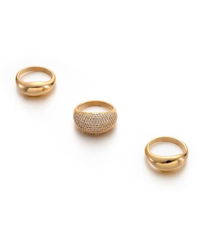 Ettika 18k Gold Timeless Glamour Ring Set - Natural