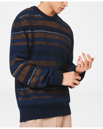 Ben Sherman Stripe Crew Sweater - Blue