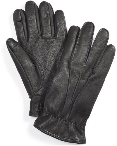 UGG 3-point Leather Tech Gloves - Gray