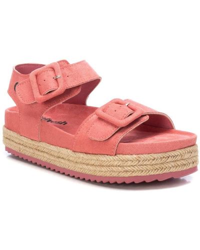 Xti Suede Flatform Sandals By - Pink