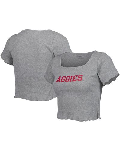 Boxercraft Texas A&m aggies Baby Rib Lettuce-edge Trim T-shirt - Gray