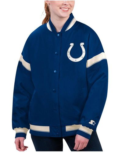 Starter Indianapolis Colts Tournament Full-snap Varsity Jacket - Blue