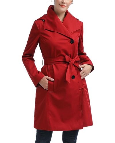 Kimi + Kai Kimi + Kai Elsa Water-resistant Hooded Trench Coat - Red