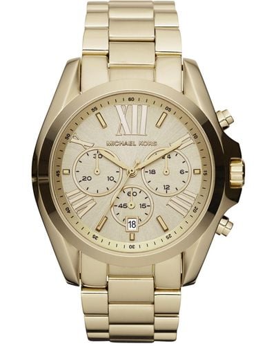Michael Kors Women's Chronograph Bradshaw Gold-tone Stainless Steel Bracelet Watch 43mm Mk5605 - Metallic