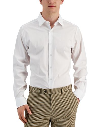 Alfani Slim Fit Stain Resistant Dress Shirt - White
